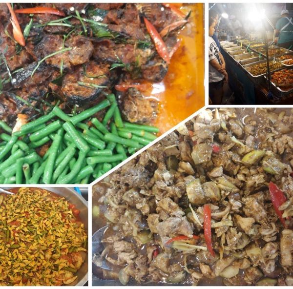 ข้าวแกงชาวเล : ปลาทอด ทอดมันปลาอินทรี ขนมจีนน้ำยาปู อาหารทะเลปรุงสุก หมึกย่าง ปูต้ม กุ้งเผา